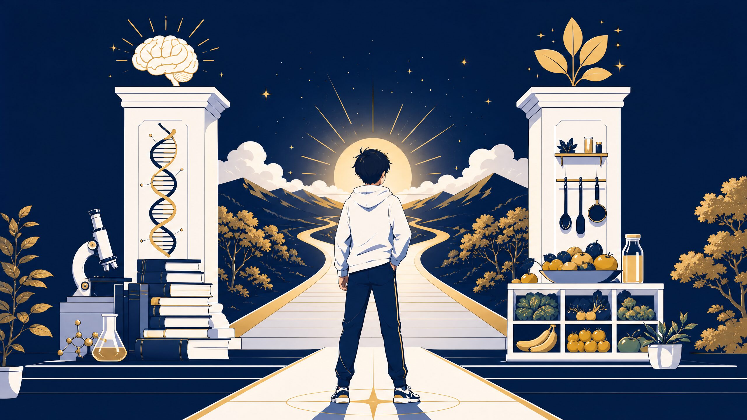 知識と環境の両輪 - アニメ調イラスト
